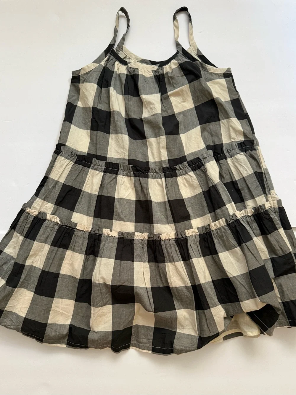 Gap Kids Gingham Tiered Cotton Dress Size M 8-9